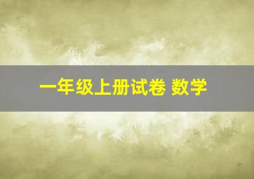 一年级上册试卷 数学